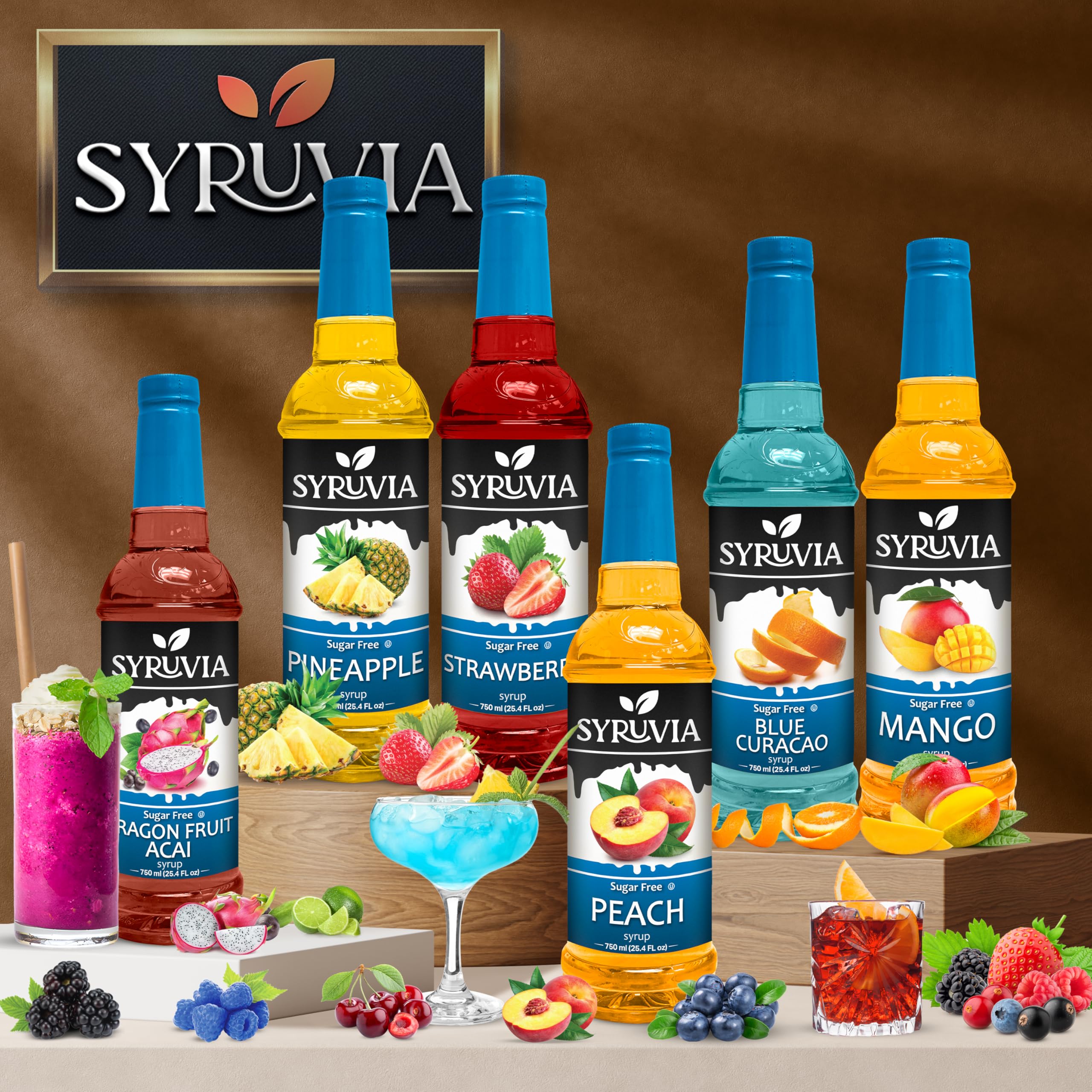 Syruvia comparación de tamaño junto a una taza para escala clara