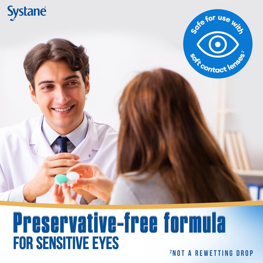 Systane bottle nozzle close-up highlighting ergonomic applicator