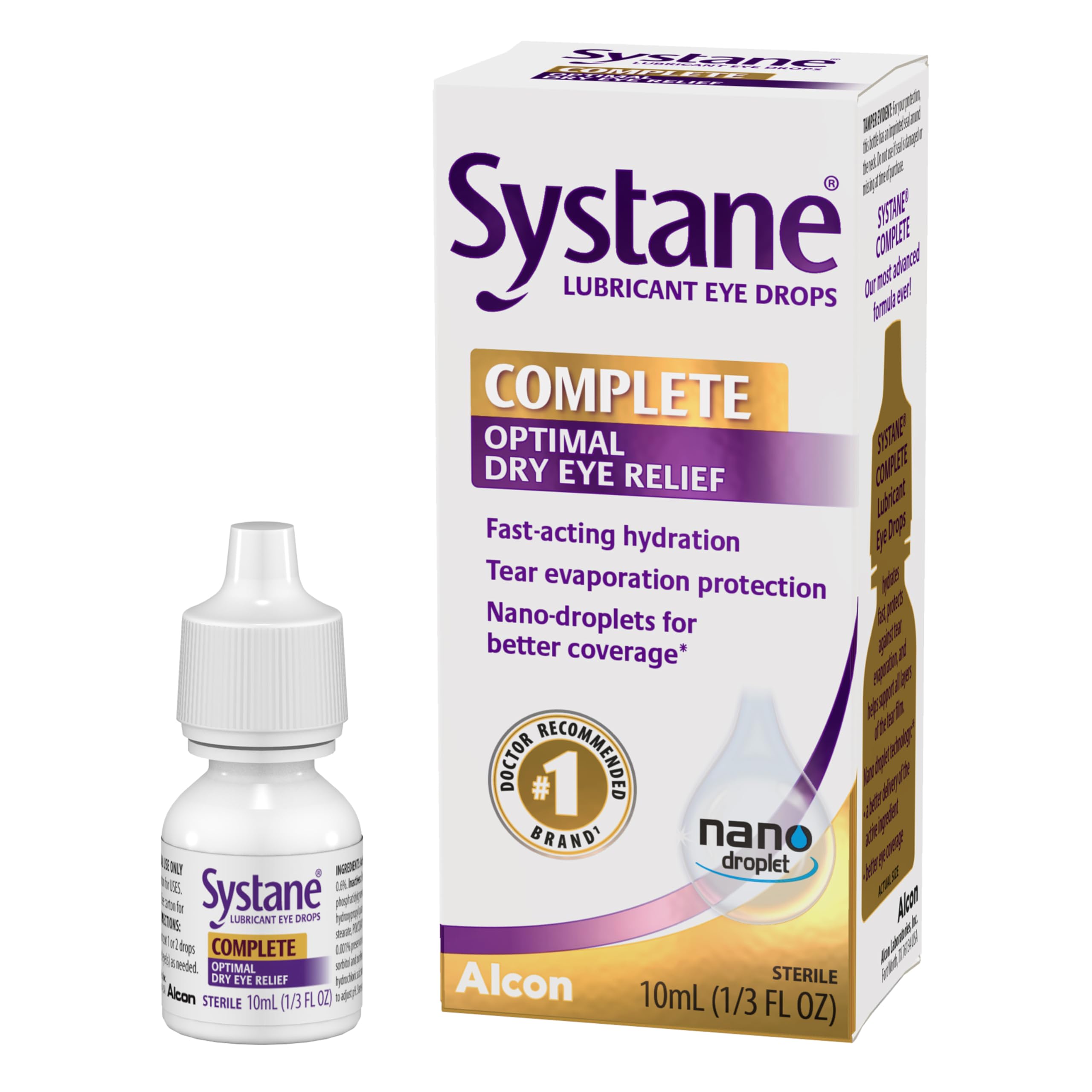 Systane frasco frontal mostrando etiqueta y beneficio hidratante