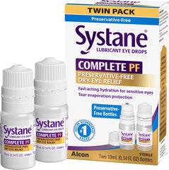 Systane bottle front packaging showing product and benefits