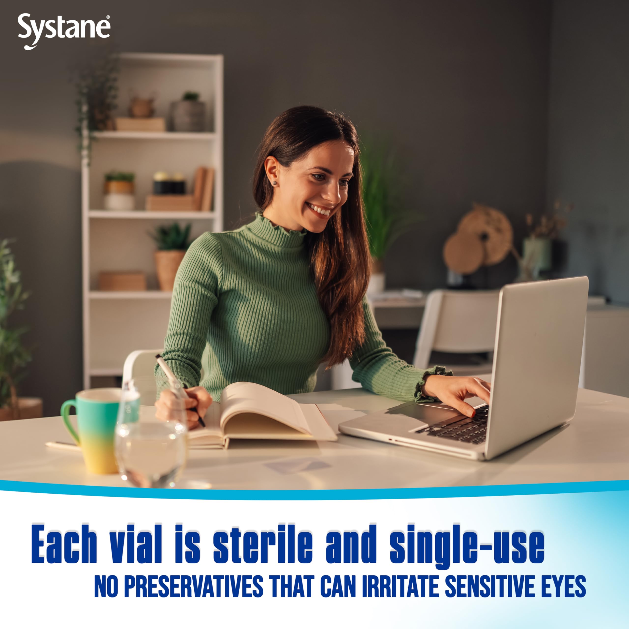 Systane gota en primer plano destacando textura hidratante y suavidad