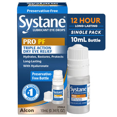 Systane frasco frontal mostrando diseño y tamaño portátil para alivio prolongado