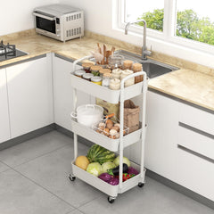 Sywhitta carrito usado en cocina facilitando acceso a utensilios y especias