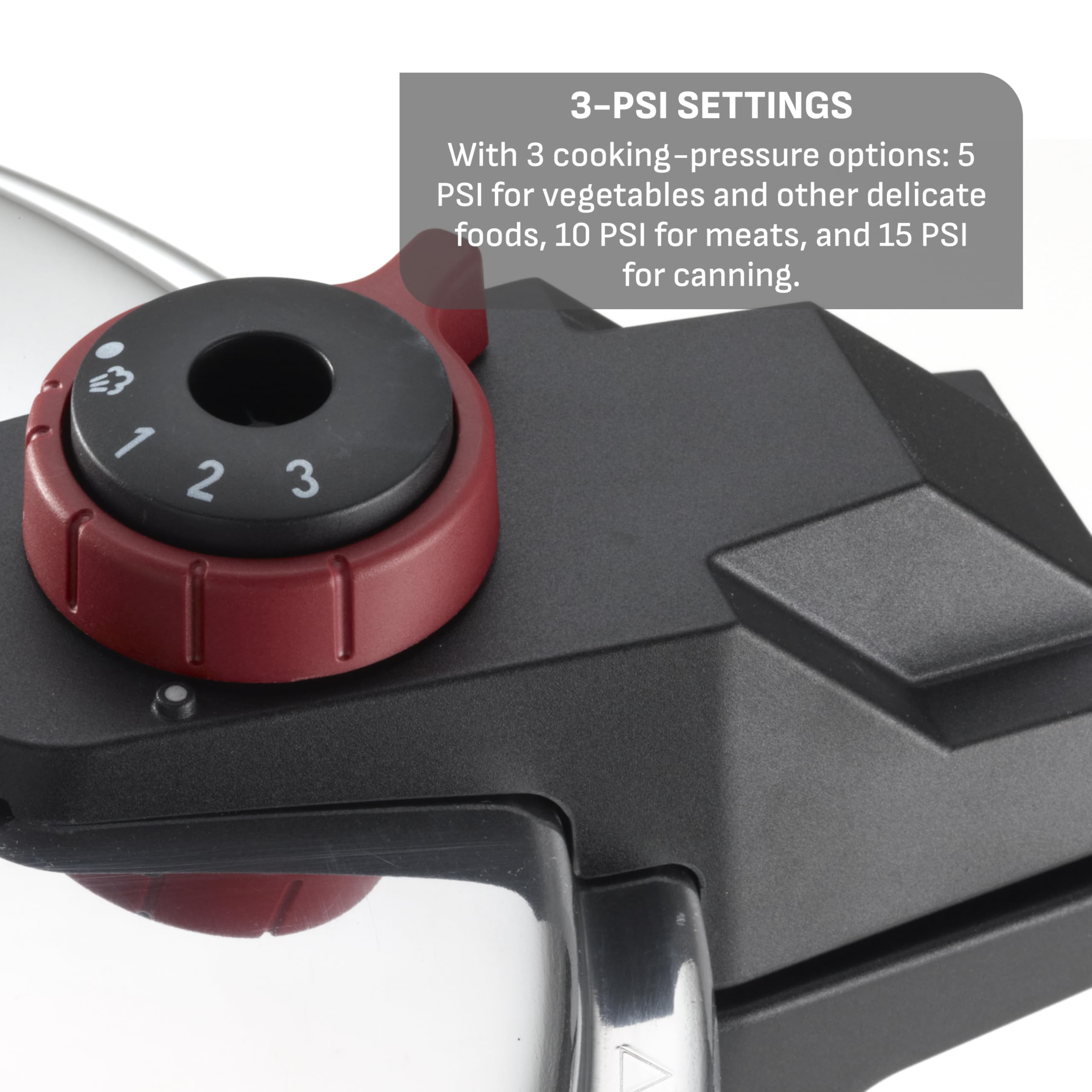 T-fal gauge y válvula de vapor visibles para control preciso de presión