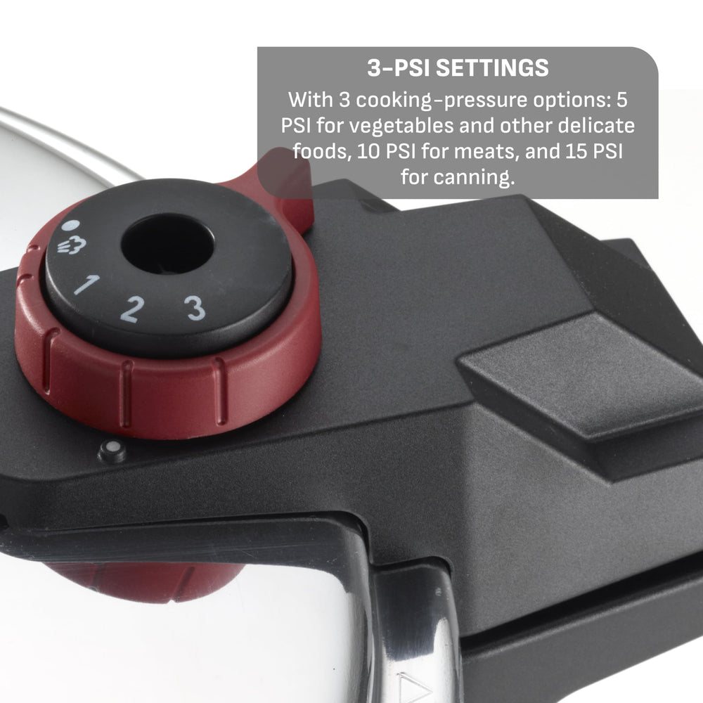 T-fal gauge y válvula de vapor visibles para control preciso de presión