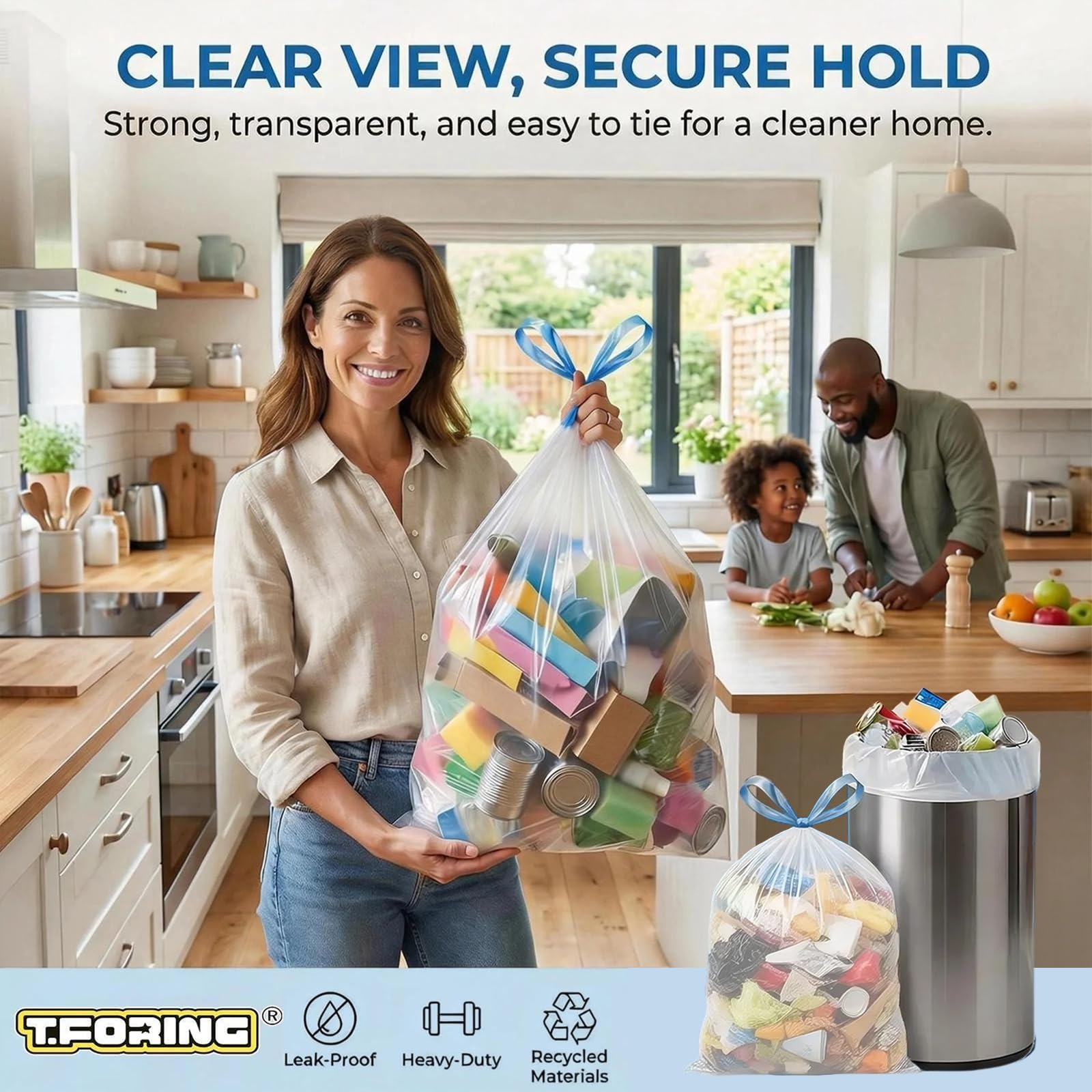 T.FORING bolsa usada en cocina pequeña, solución discreta para desechos