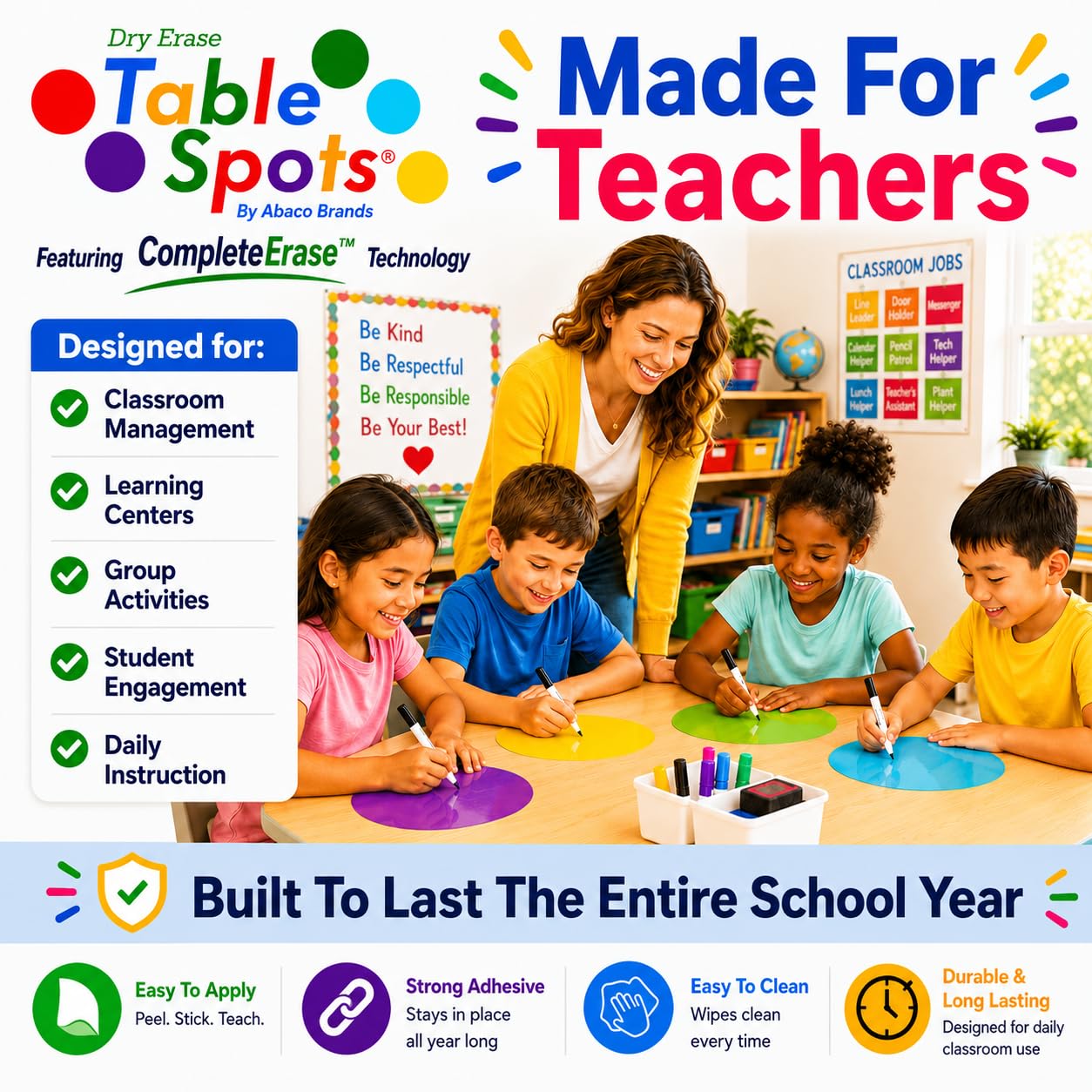 Table Spots comparación con mano mostrando el tamaño de 12 pulgadas