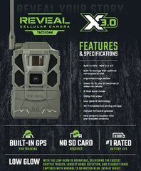 TACTACAM Reveal X 3.0 antena preinstalada que mejora la conectividad LTE