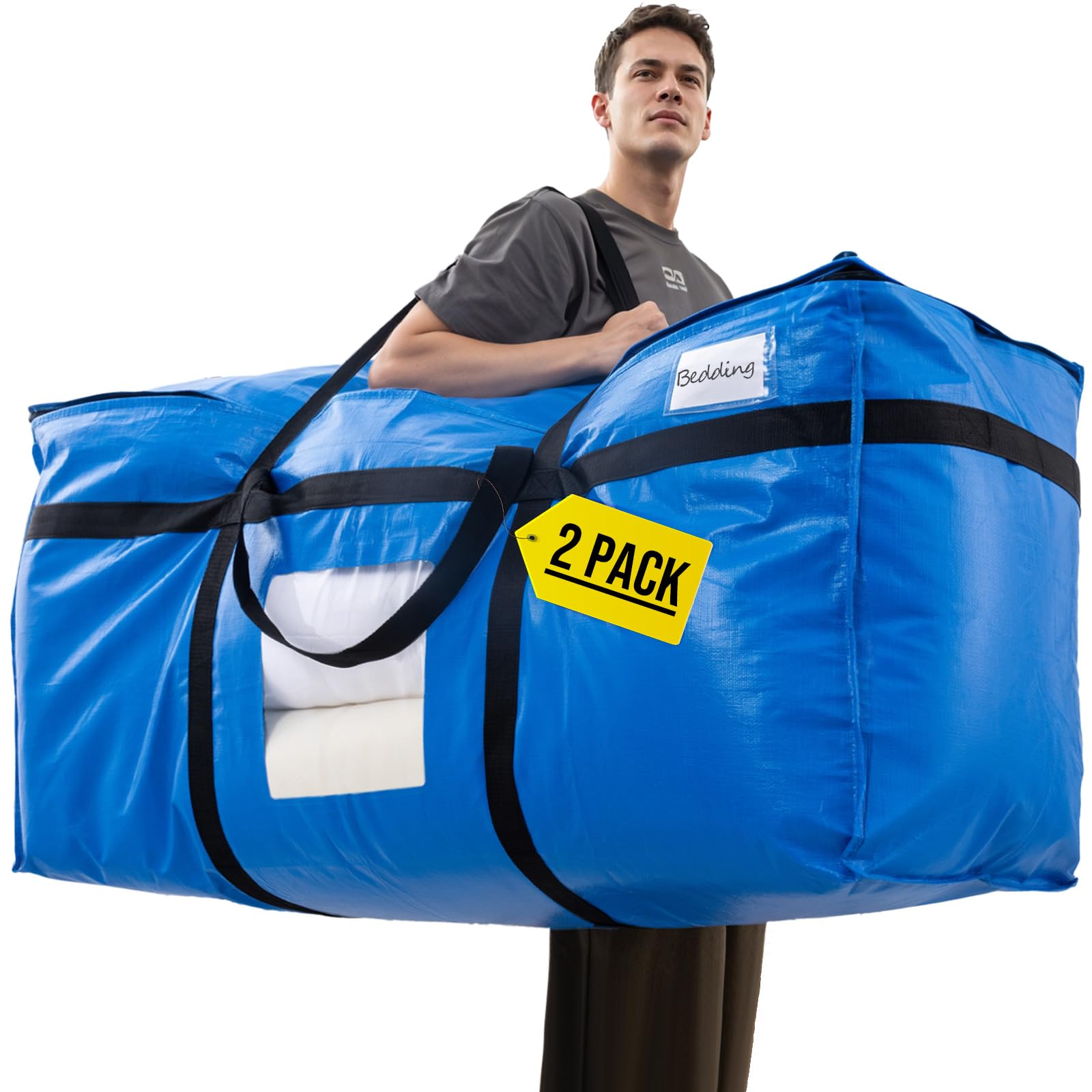 TAILI frente del pack de 2 bolsas azules, gran capacidad visible