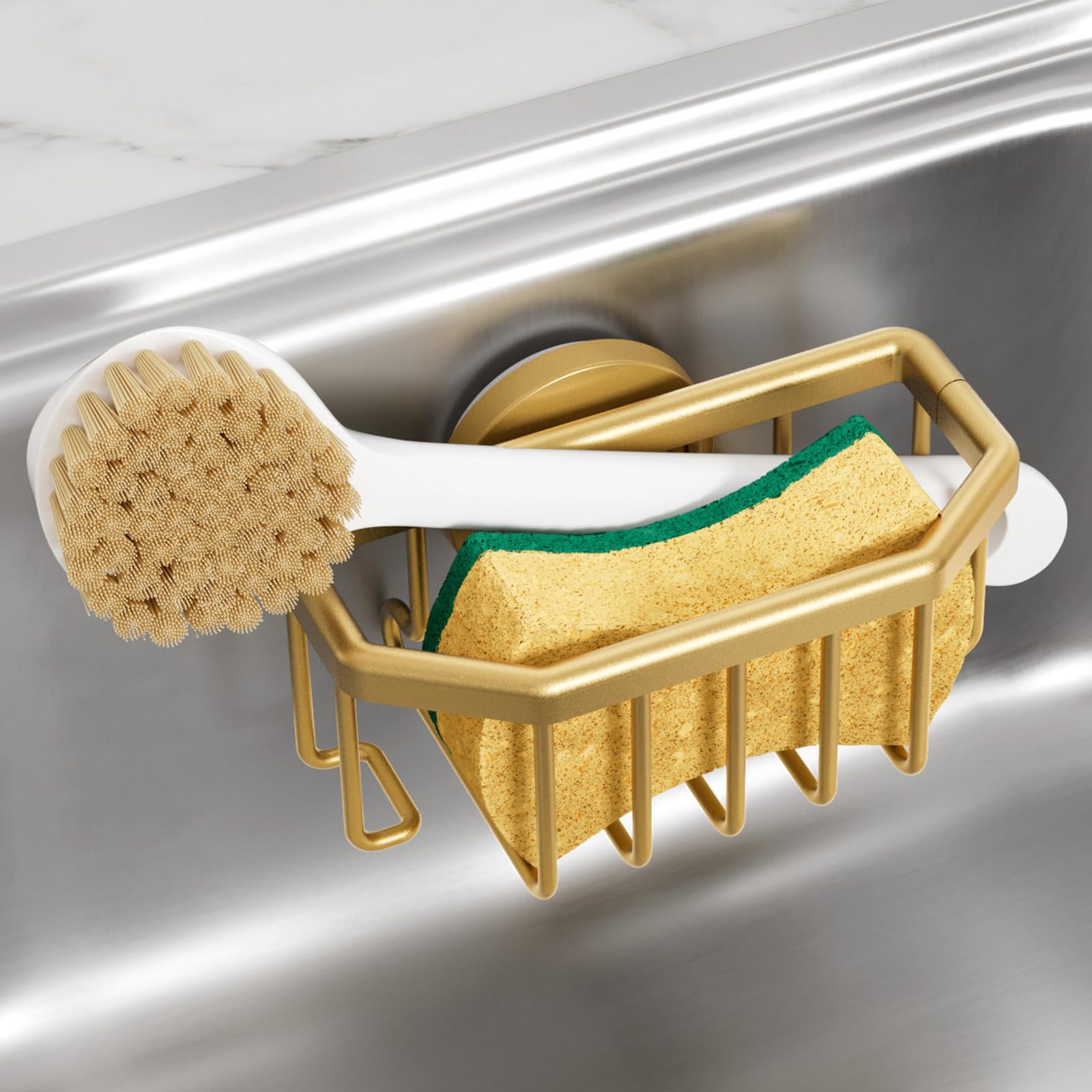 TAILI soporte frontal dorado mostrando acabado elegante y ahorro de espacio