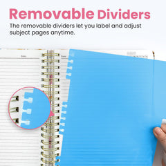 Taja divisores removibles con pestañas reescribibles para organizar