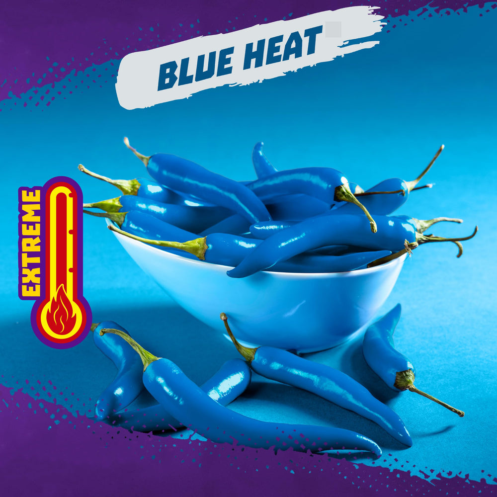 Takis Blue Heat primer plano de textura crujiente resaltando condimento picante