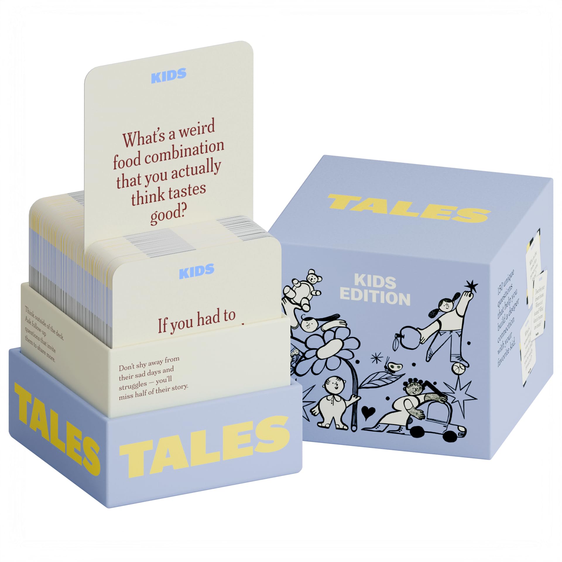 TALES vista frontal de la baraja, packaging claro y fácil de llevar