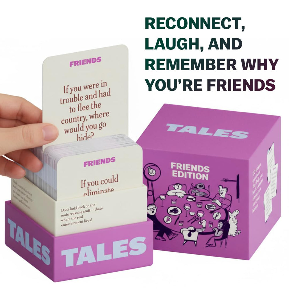 TALES grupo de amigos usando cartas, fomenta conversaciones reales