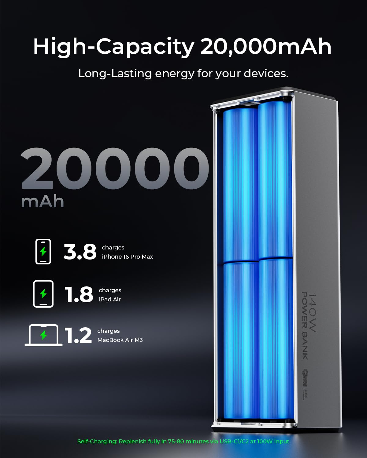 TALIX etiqueta con 73Wh y 20000mAh mostrando aprobación para vuelos