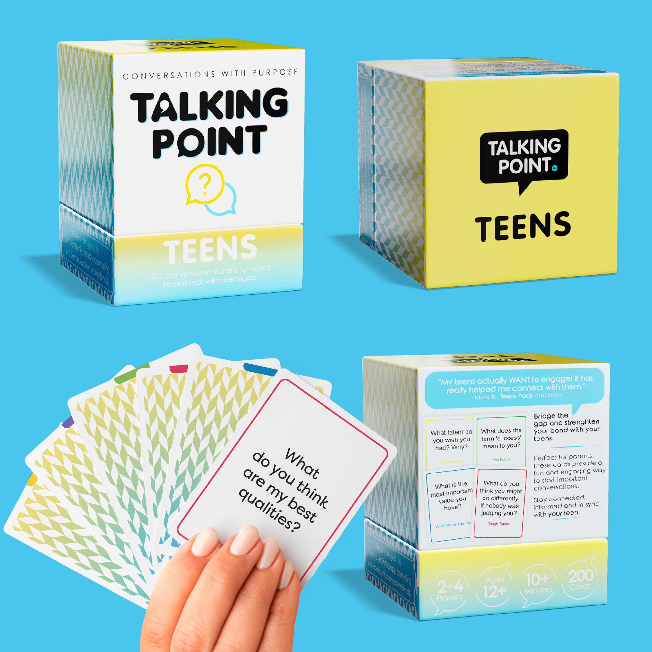 TALKING POINT CARDS tarjeta desplegada con ejemplo, ayuda a iniciar temas complejos