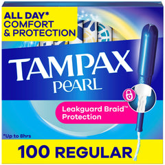 Tampax empaque frontal mostrando la caja y la cantidad como ventaja