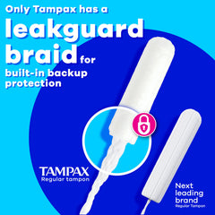 Tampax Pearl núcleo y trenza LeakGuard que reduce las filtraciones