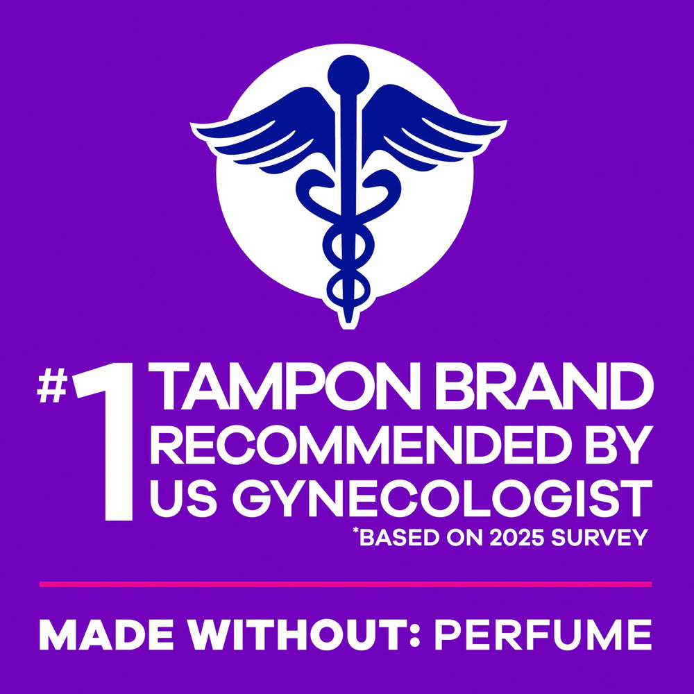 Tampax Radiant detalle de la cuerda resistente para retirada segura