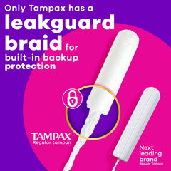 Tampax Radiant textura de la capa suave para extracción cómoda