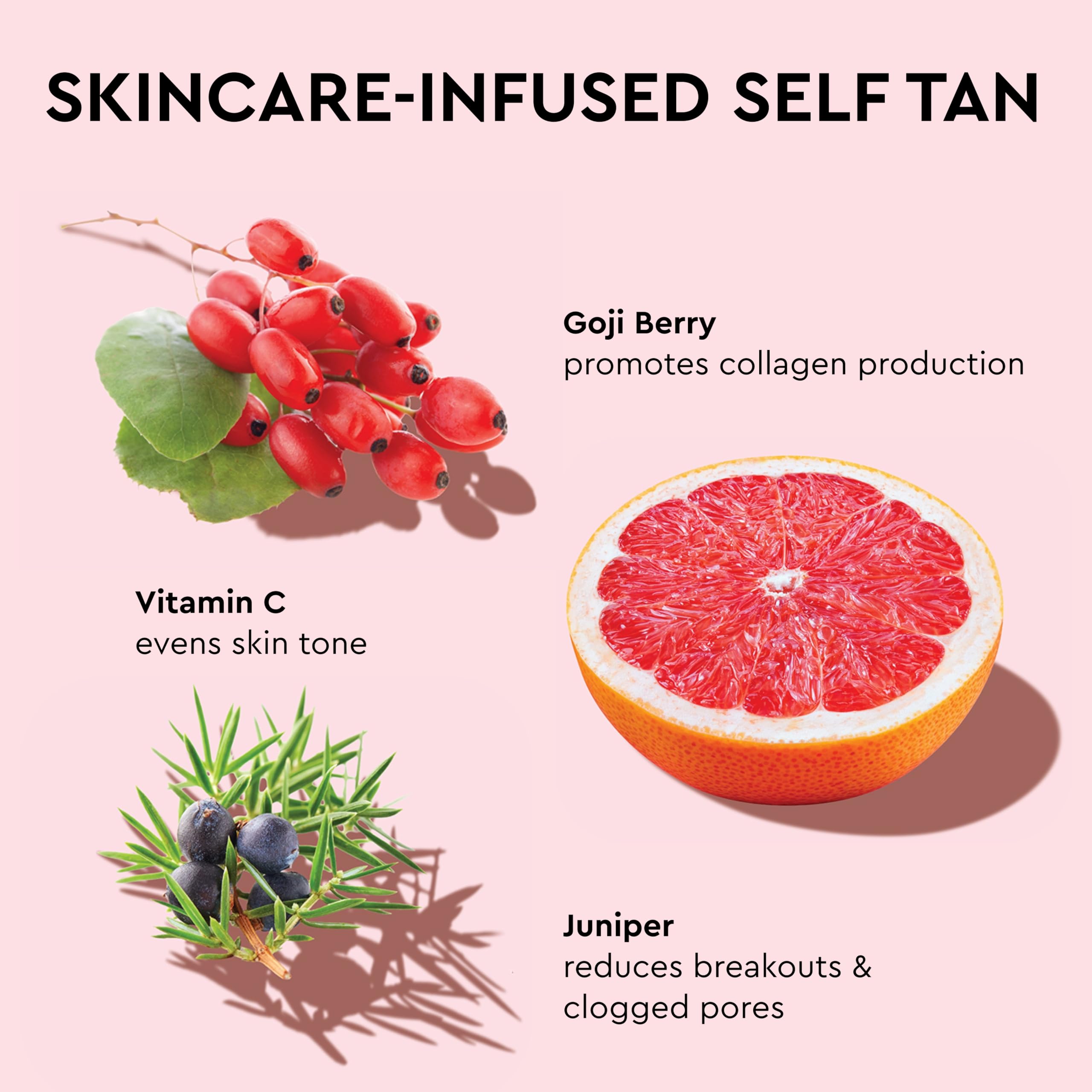 Tanologist etiqueta con ingredientes como pomelo y goji visibles