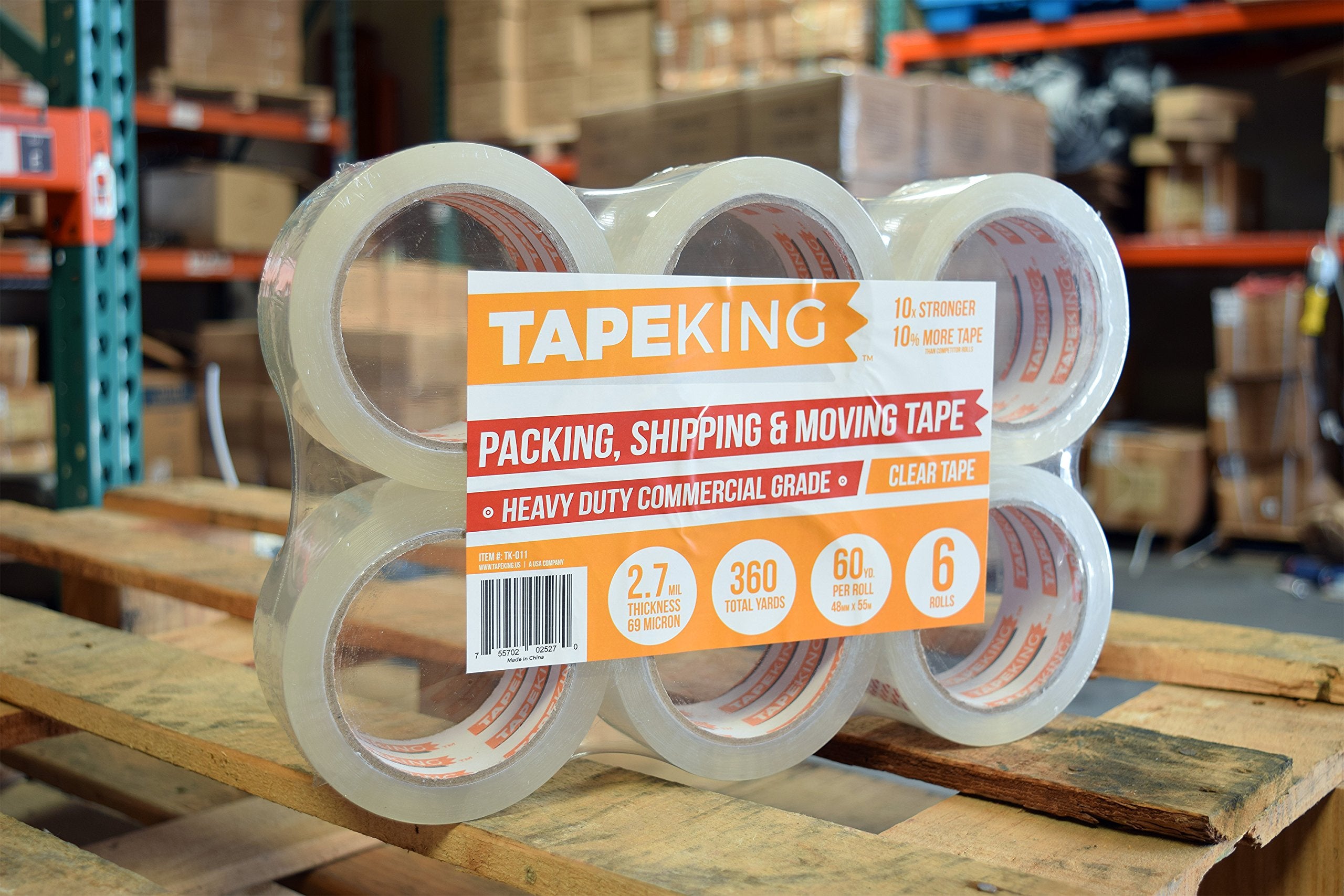 Tape King primer plano de la textura y grosor 2.7 mil que refuerza