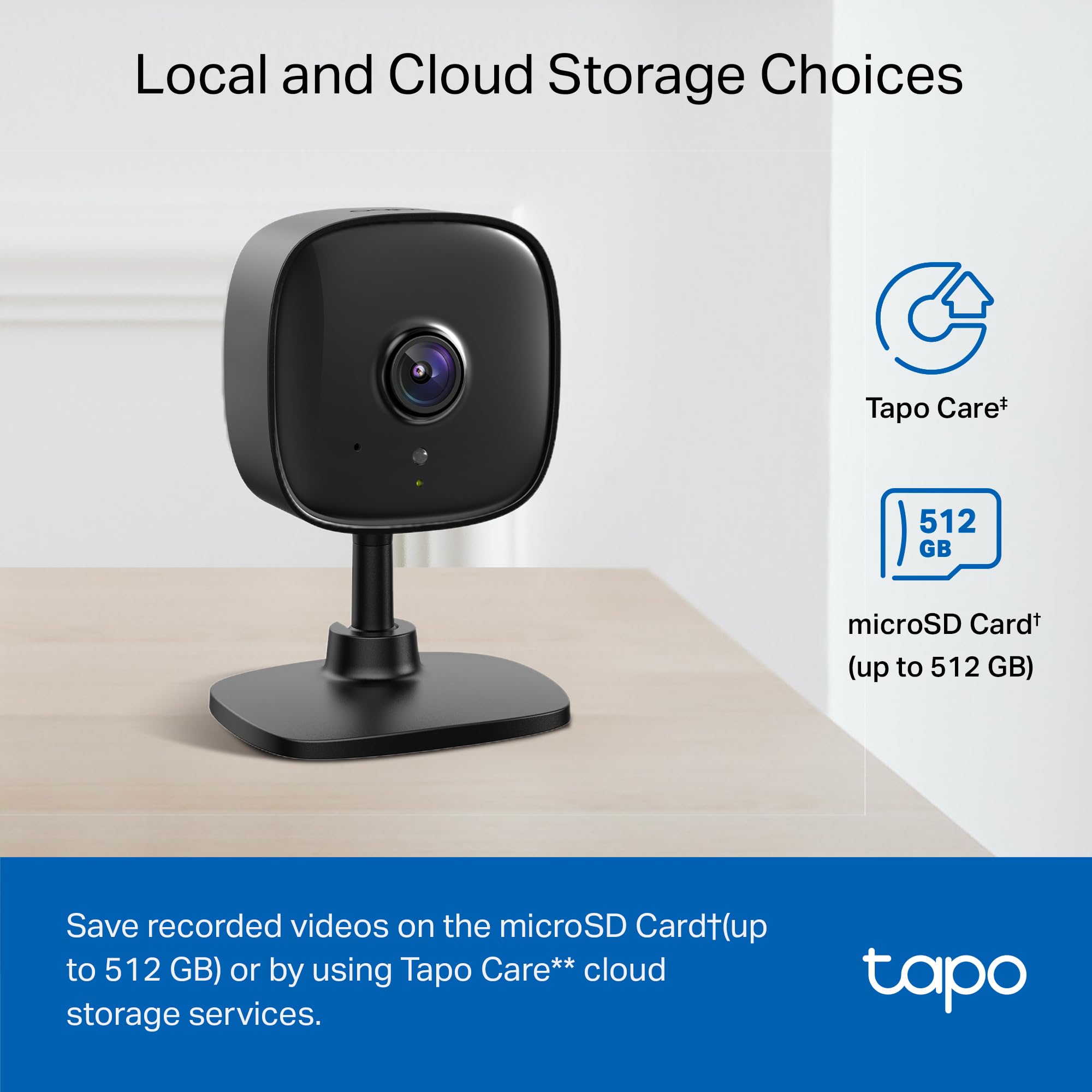 Tapo C101 instalada en estantería del salón, Tapo facilita montaje discreto
