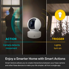 Tapo Kasa EC70 primer plano de la lente mostrando calidad 1080p