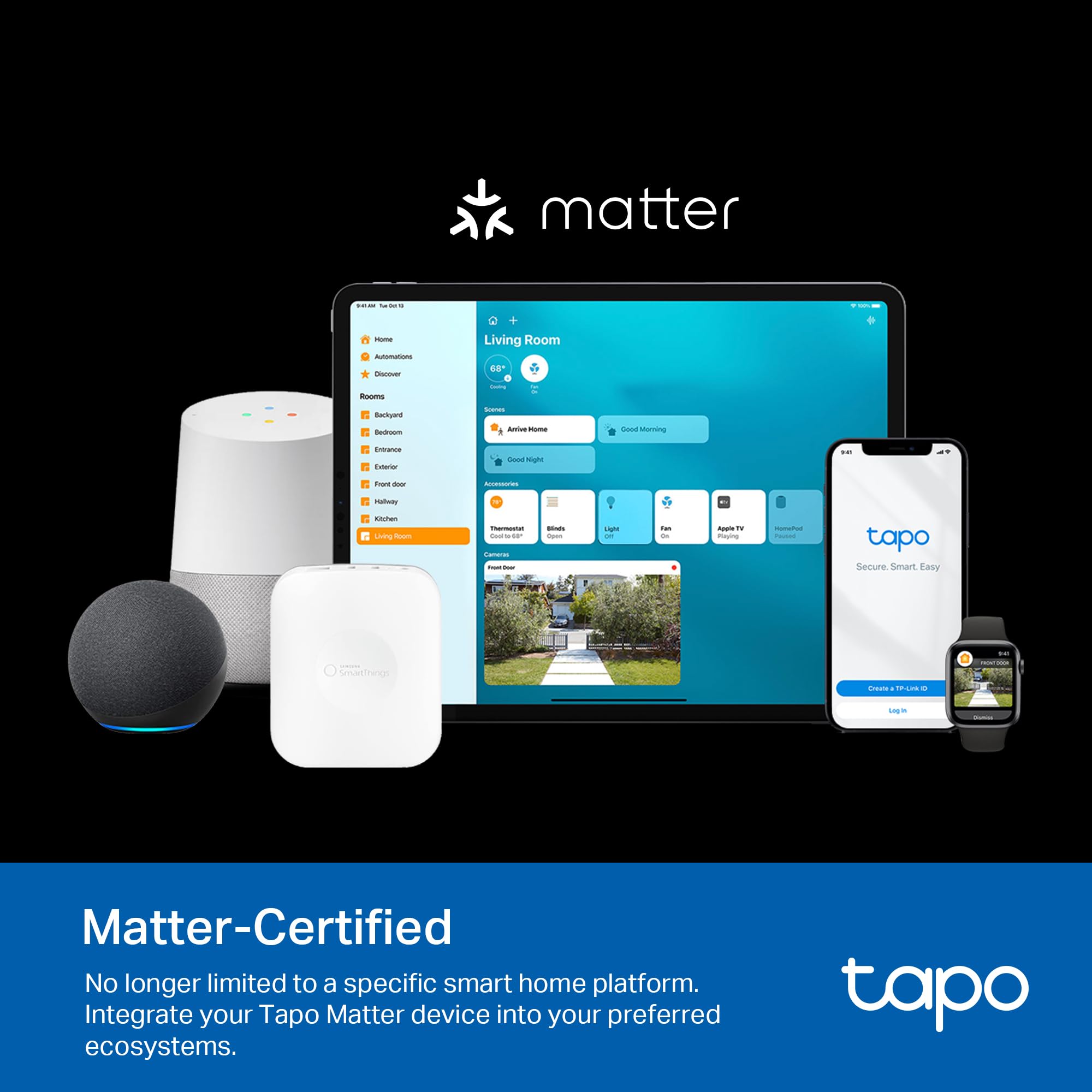 Tapo P400M cierre IP65 ilustrando resistencia al agua y protección exterior