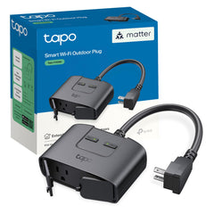 Tapo P400M frontal mostrando dos tomas, control individual y diseño robusto