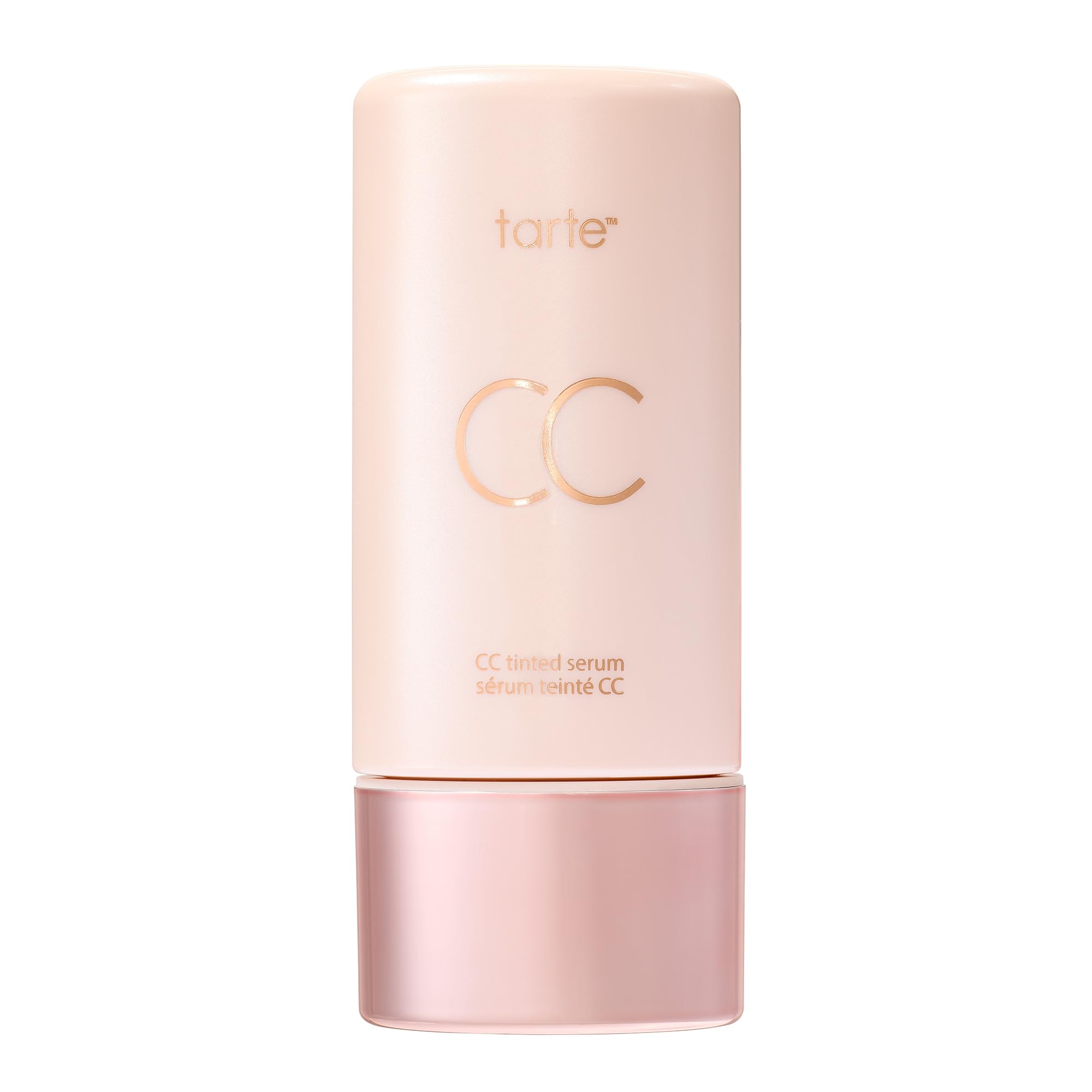 tarte envase frontal del CC tinted serum mostrando diseño y beneficio de adaptación