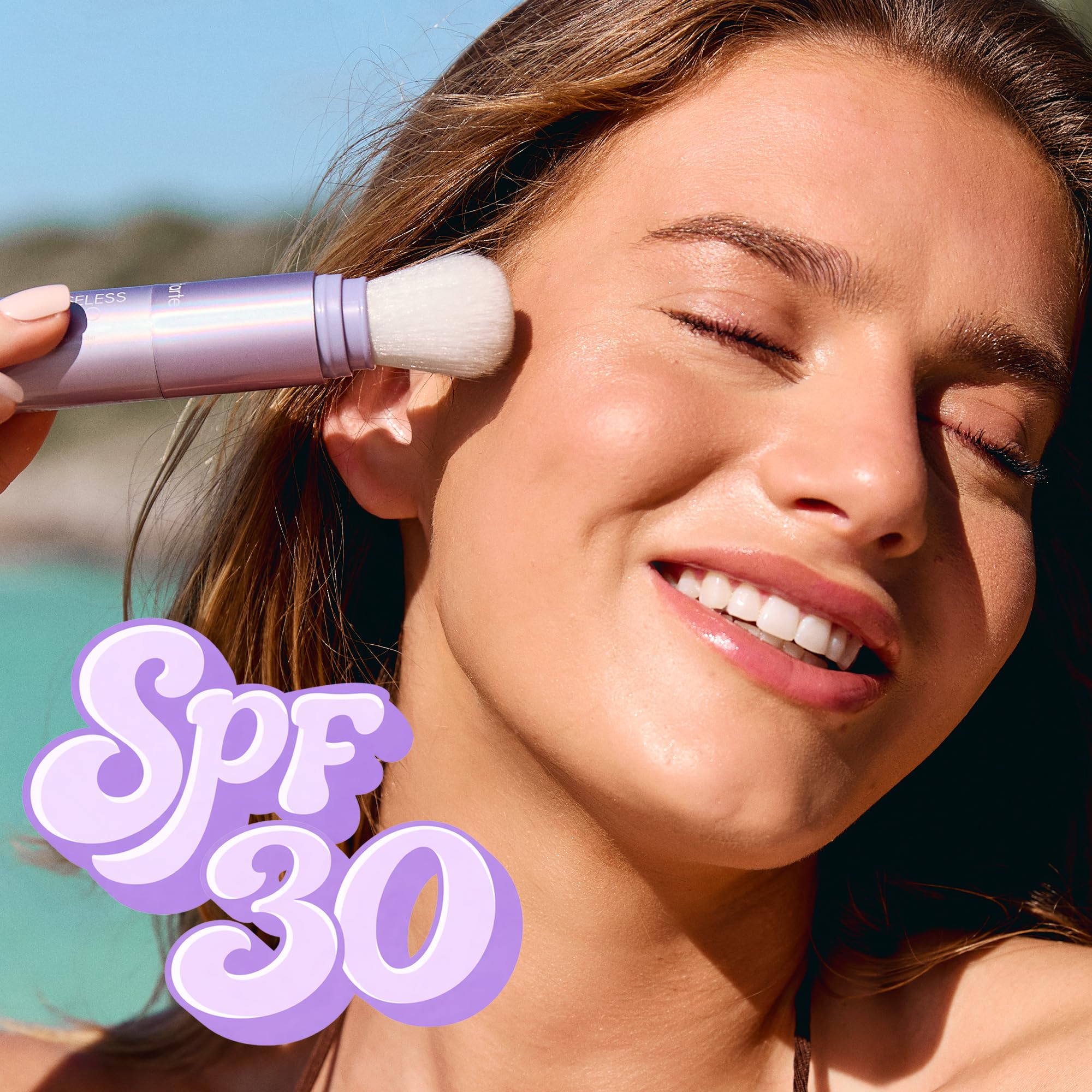 tarte creaseless brocha integrada lista para aplicación rápida y uniforme