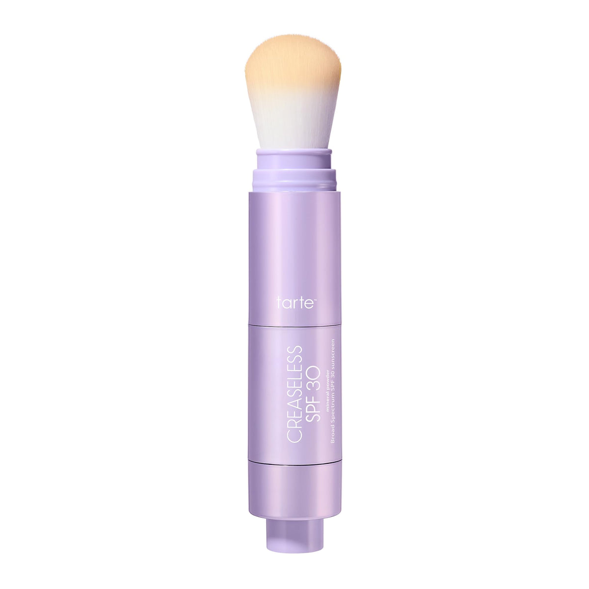 tarte creaseless frontal del envase mostrando diseño práctico y protección SPF