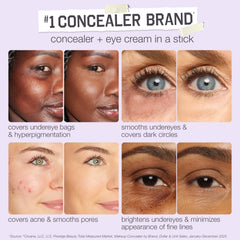 tarte aplicación en zona del ojo corrigiendo ojeras con acabado desenfocado