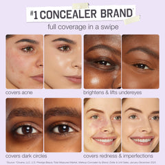 tarte corrector aplicado en contorno de ojos mostrando efecto lifting