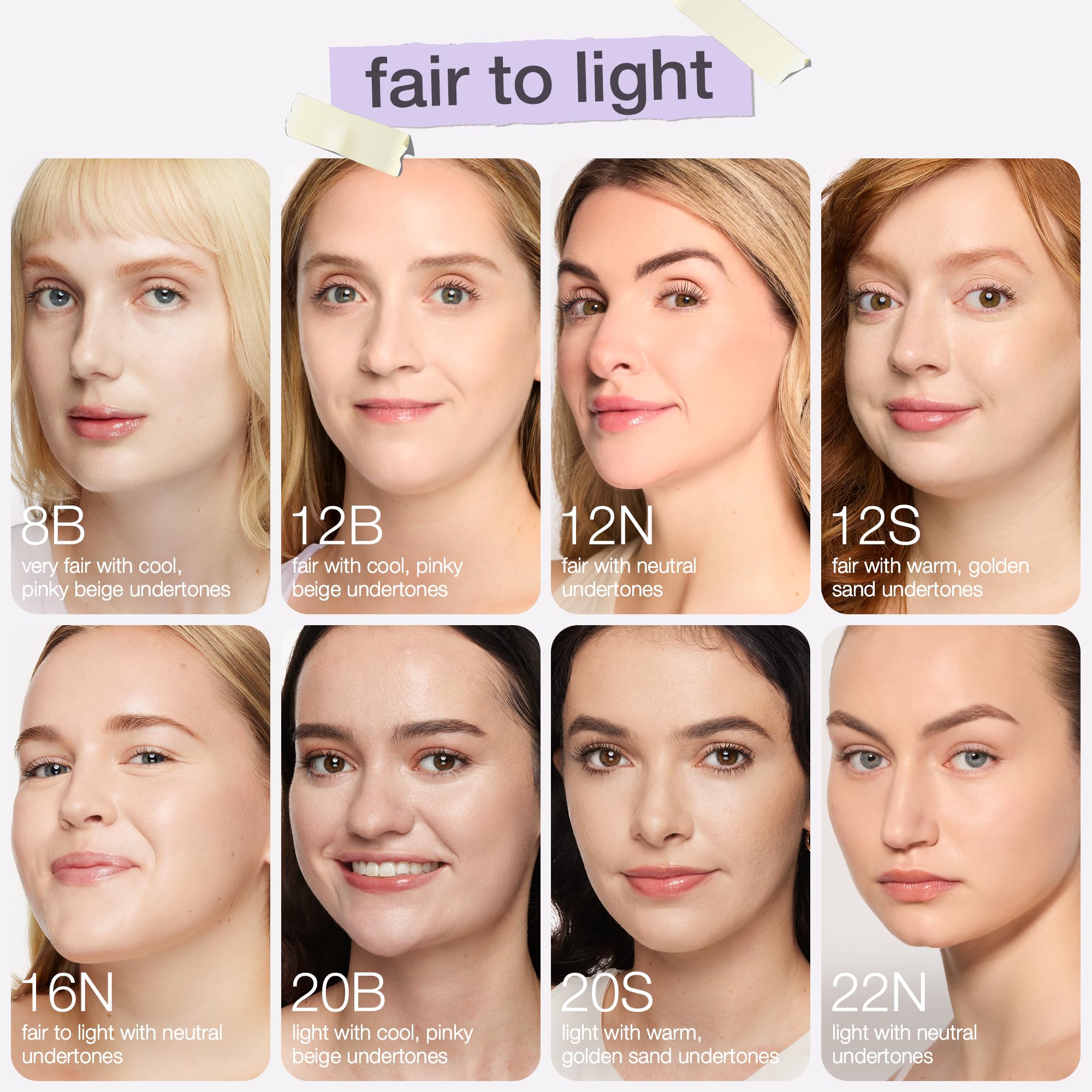 tarte envase con la etiqueta que muestra el tono 22N y datos del producto