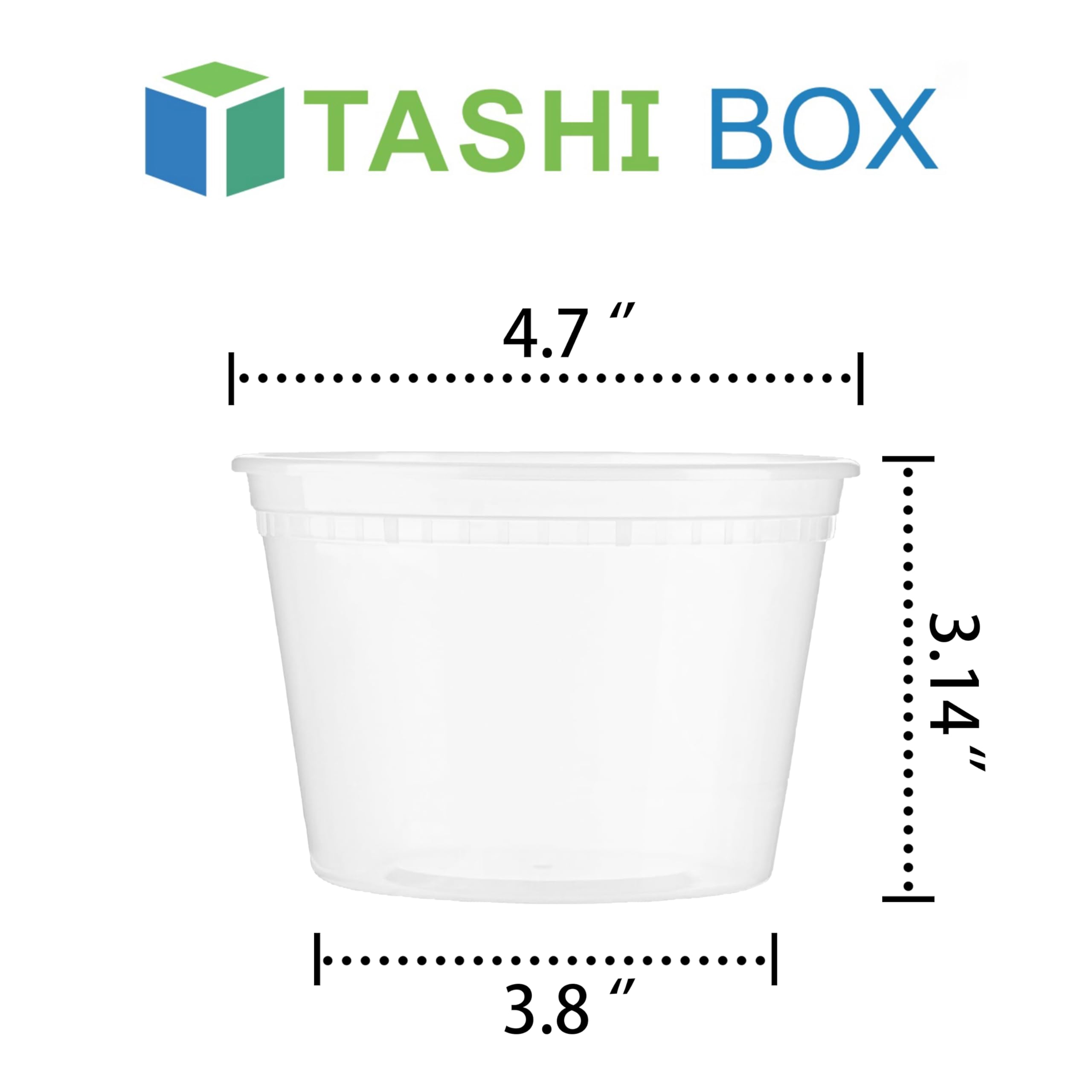 TashiBox plástico transparente destacando visibilidad del contenido
