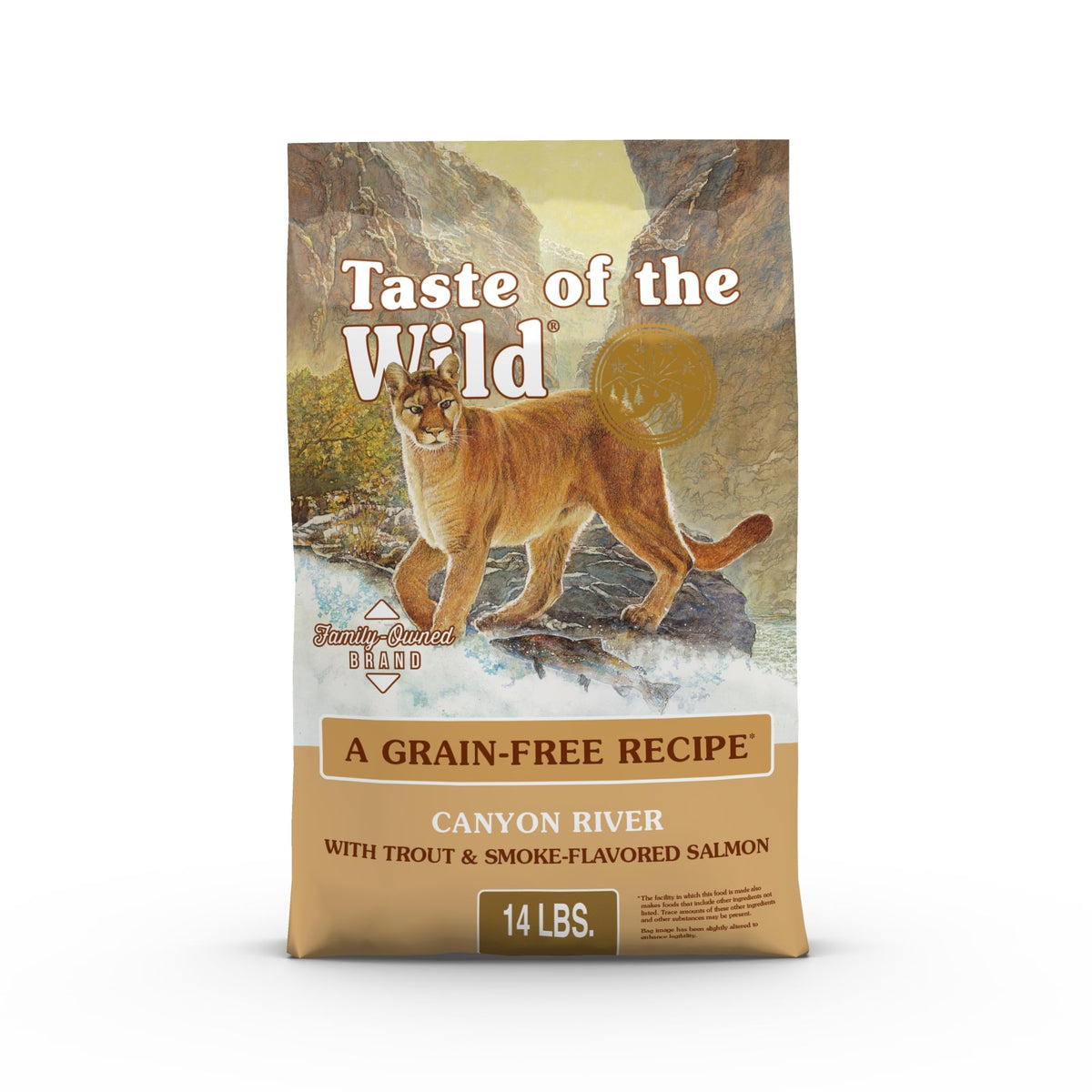Taste of the Wild frente del paquete mostrando la fórmula y beneficios