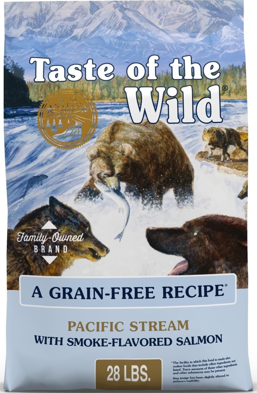 Taste of the Wild empaque frontal mostrando salmón ahumado y beneficios