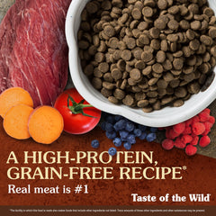 Taste of the Wild bisonte y venado crudos como ingredientes principales, fuente de proteína