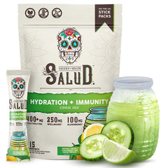 Taste Salud frente del paquete sabor pepino lima mostrando diseño y beneficios