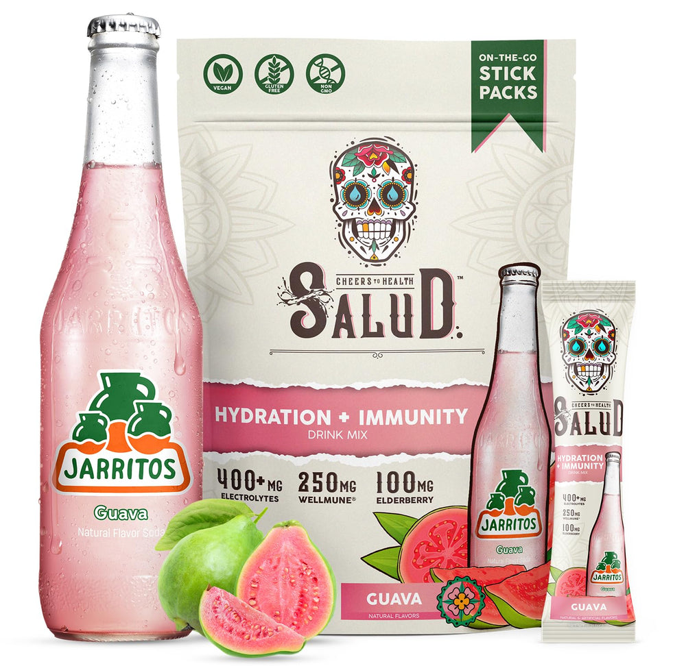 Taste Salud paquete frontal muestra sabor Guava y conveniencia