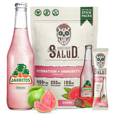 Taste Salud paquete frontal muestra sabor Guava y conveniencia