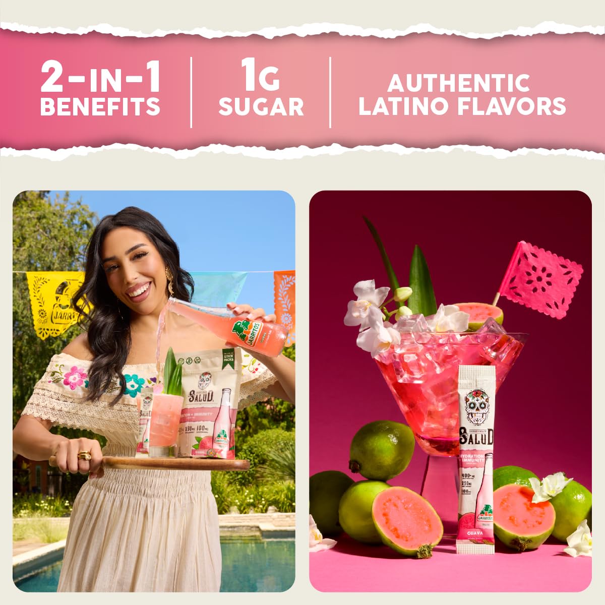 Taste Salud stick abierto con polvo fino, disolución rápida