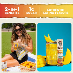 Taste Salud stick abierto con polvo mango, disolución rápida