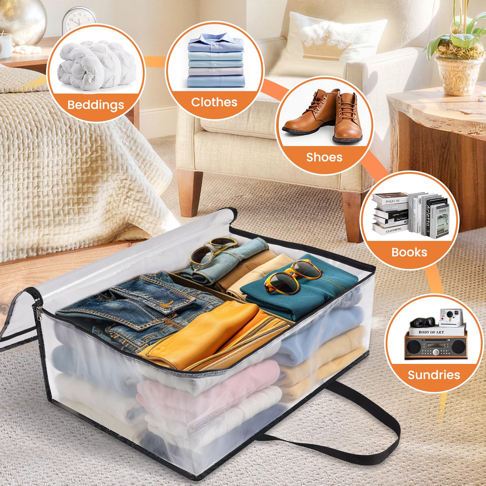 TasticTotes comparación de tamaño con una funda nórdica mostrando capacidad