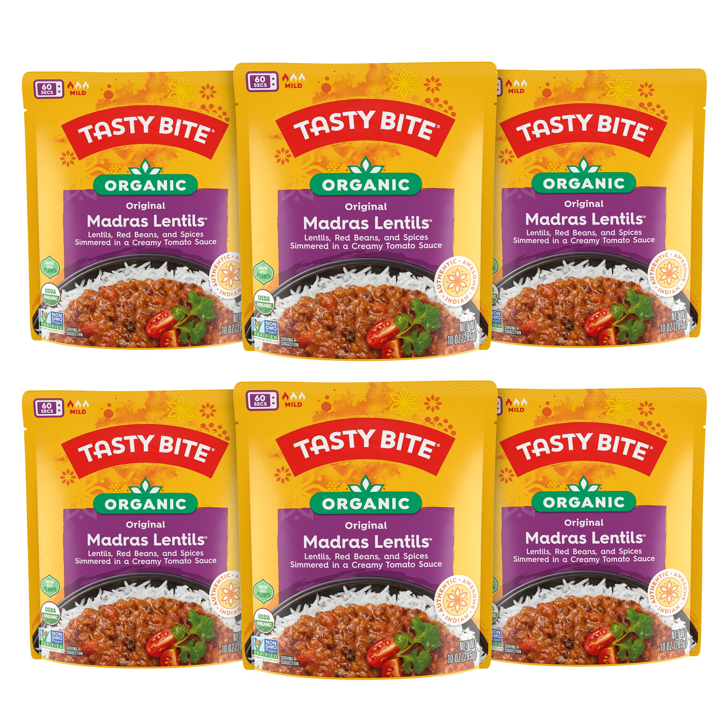 TASTY BITE presentación frontal del pouch mostrando la marca y facilidad de uso