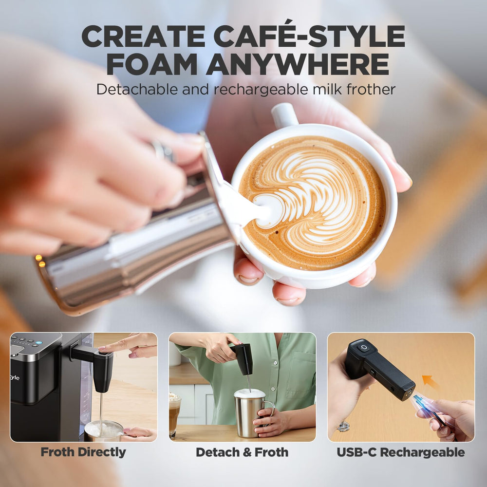Tastyle demostrando compatibilidad con taza de viaje hasta 7.3 pulgadas