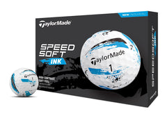 TaylorMade SPEEDSOFT Ink front packaging showing dozen and blue design for easy ID