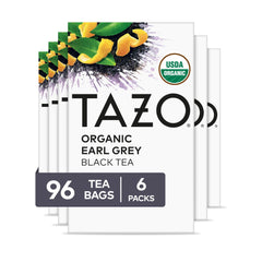 TAZO paquete frontal mostrando seis cajas, práctico para despensa